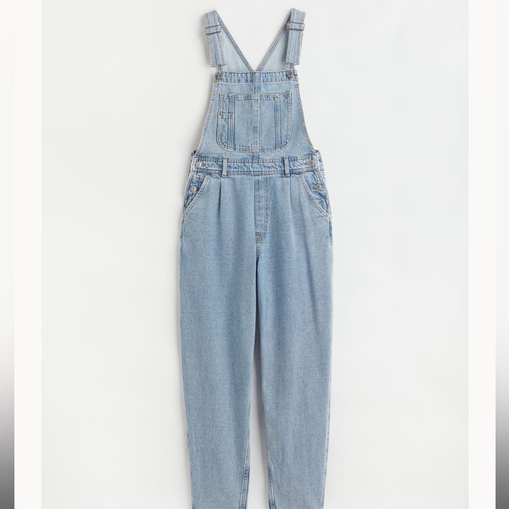 H&M mom fit denim overalls size Small